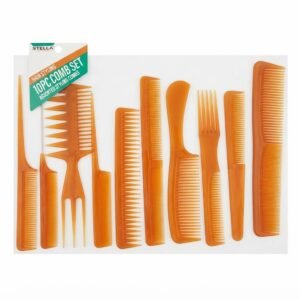 10-piece brown hair comb set for versatile styling