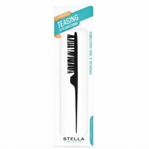 Stella Collection Tapered Teasing Styling Comb in Black