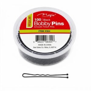 Magic Collection 100 Black Bobby Pins in jar