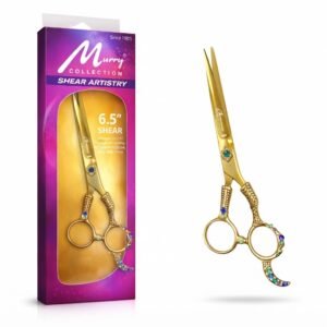 Murry Collection Professional Fancy Razor Scissor 6.5" with gold finish