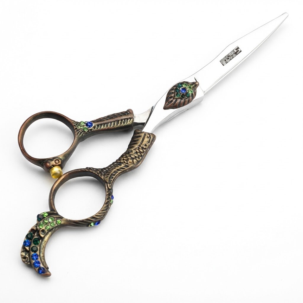 Professional Fancy Razor Scissor 6.5 Inch with decorative design