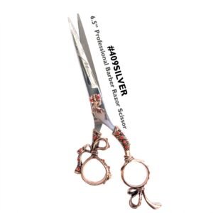 Murry Collection Professional Fancy Razor Scissor 6.5" in Silver