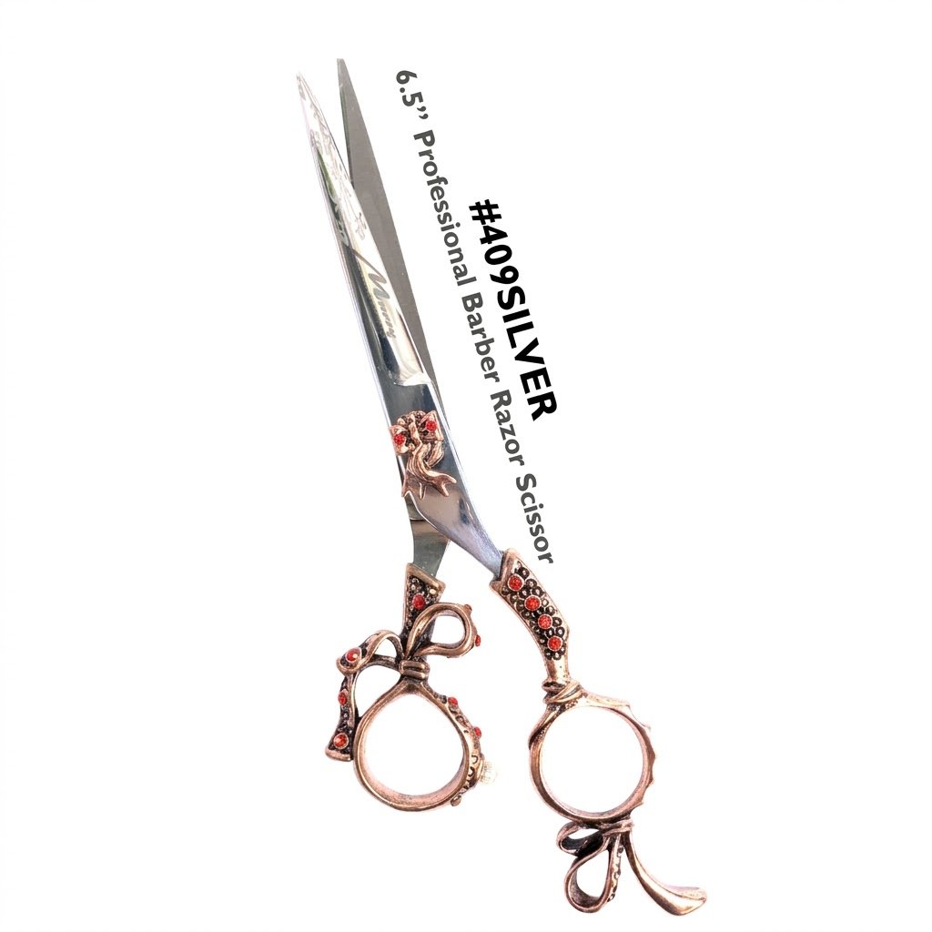 Murry Collection Professional Fancy Razor Scissor 6.5" in Silver