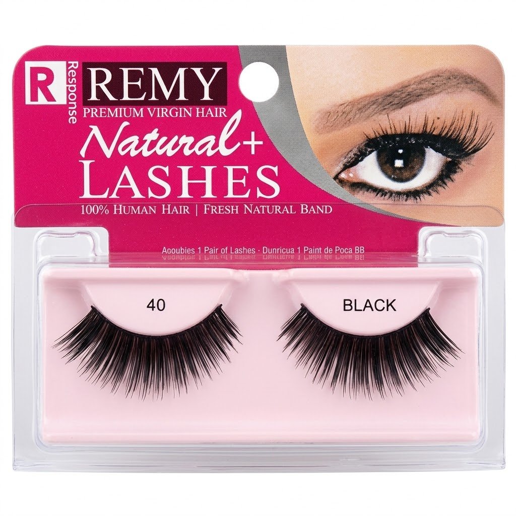 Remy Response Natural+ black band premium virgin hair eyelashes in original packaging