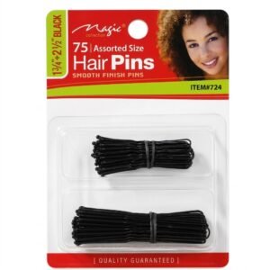 Magic Collection assorted size black hair pins for styling