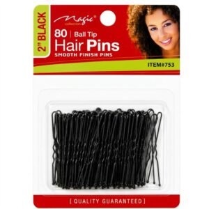 Magic Collection 80pcs 2" Black Ball Tip Hair Pins