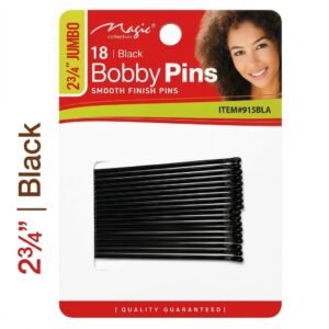 Magic Collection Jumbo Bobby Pins in Black for hair styling