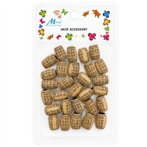 Natural wooden hair beads for creative styling