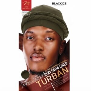 Black Ice Pre-Tied Turban in assorted colors suitable for men and women.