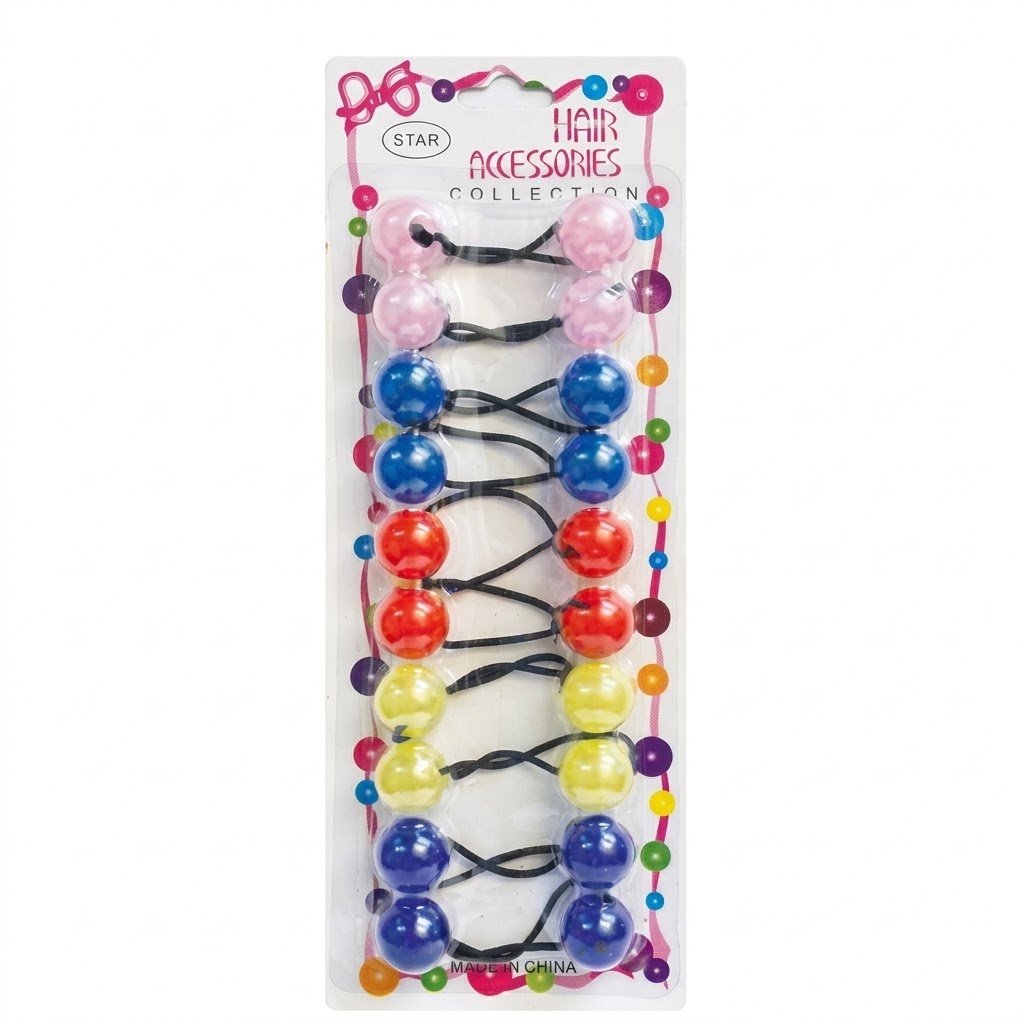 Colorful heart-shaped hair bubbles in a mix of colors