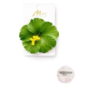 Bright Green Floral Hair Clip from Murry Collection