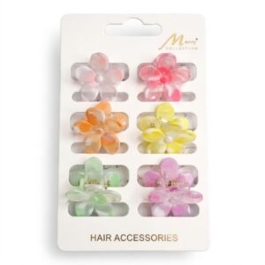 Colorful flower-shaped hair clips set for women and girls