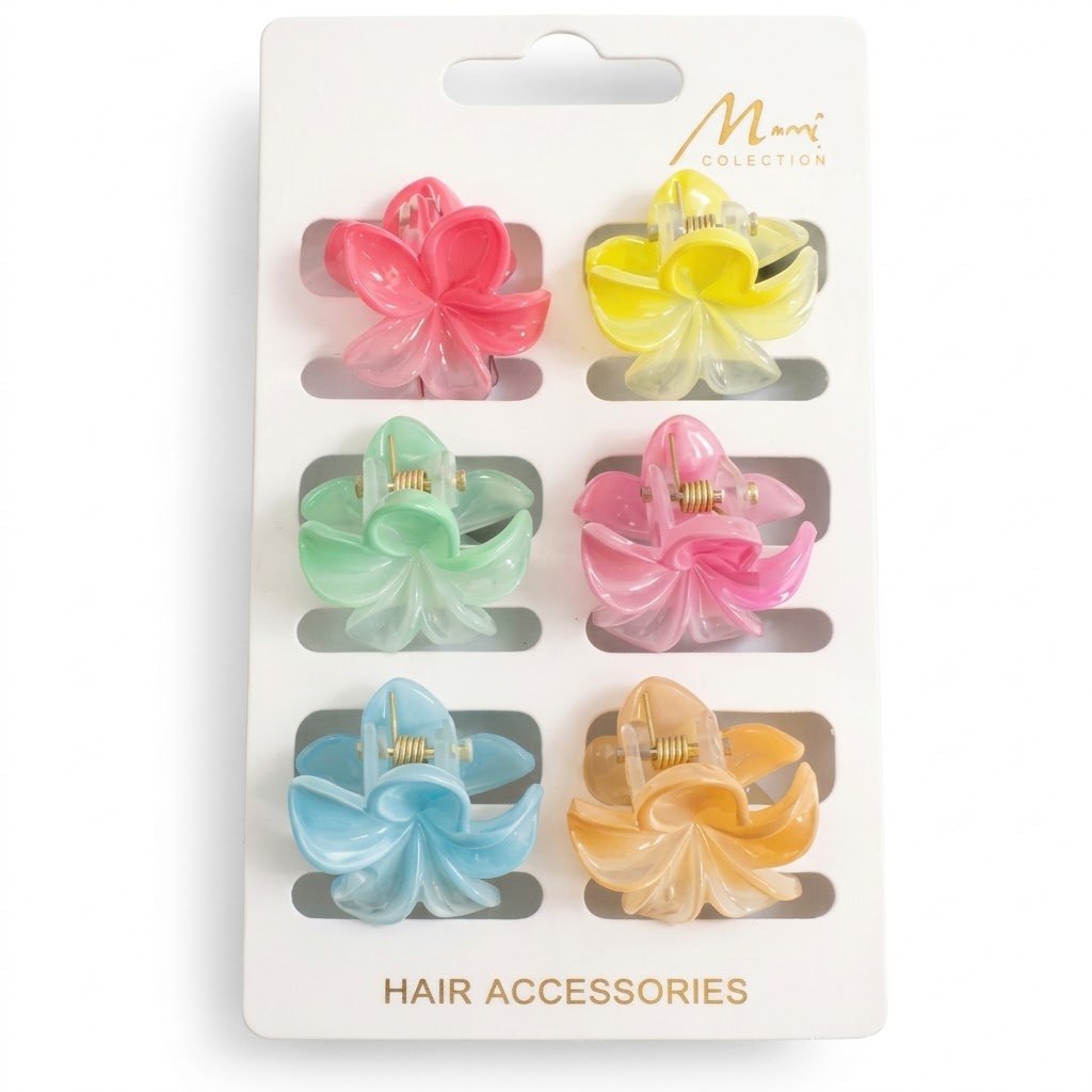 Murry Collection Small Flower Hair Clips in Light Mix Colour