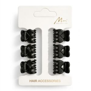 Set of 6 tiny black hair clips from Murry Collection