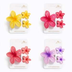 Murry Collection Flower Style Jaw Clips in multi-colour set of 3