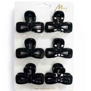 Murry Collection Small Black Jaw Clips 6pc Set on card