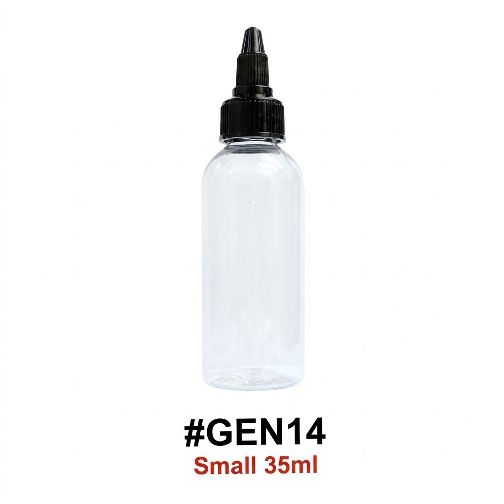 Clear nozzle bottle for precise dispensing, 35ml capacity