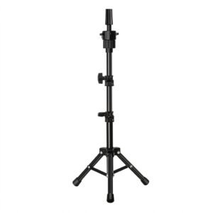 Adjustable black display stand for salon products