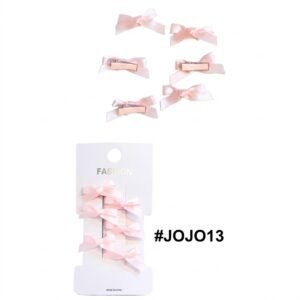 Tiny JoJo Hair Clips in pink color, pack of six, perfect for styling.