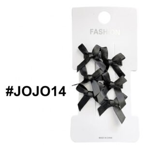 Tiny JoJo Hair Clips in Black - 6 Pack on Card