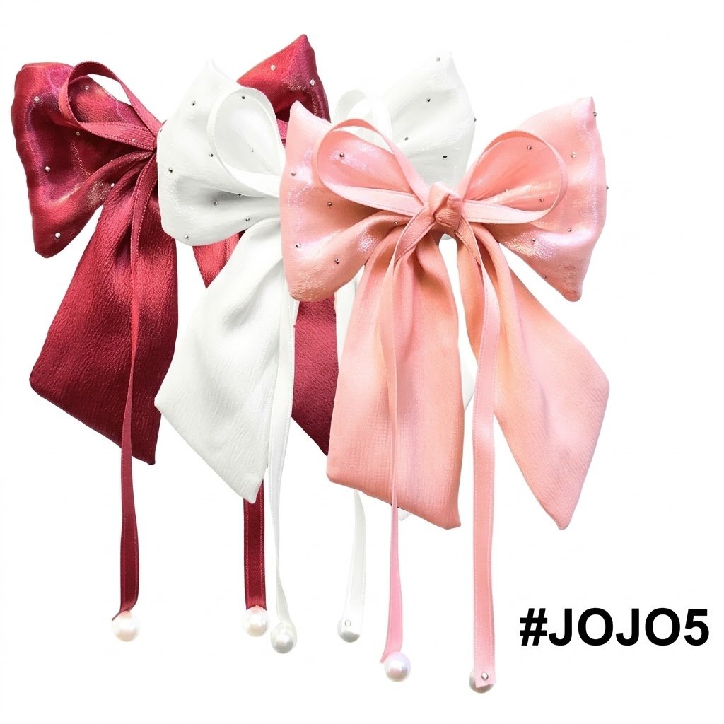 Fancy Jojo Hair Clip in mixed colors with decorative stones
