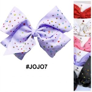 Multicolor Fancy Jojo Hair Clip with Rhinestones