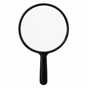 Large handheld mirror with ergonomic handle in black