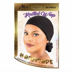 Murry Collection Hand Made Knotted Wrap in Black for Hair Protection