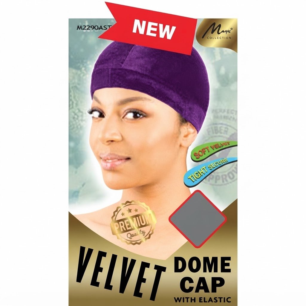 Murry Velvet Dome Cap in assorted colours with elastic for hair protection