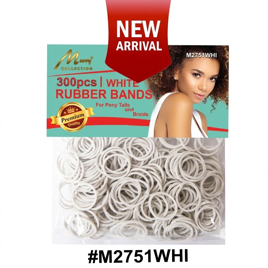 Murry Collection 300pcs White Rubber Bands for Hair Styling