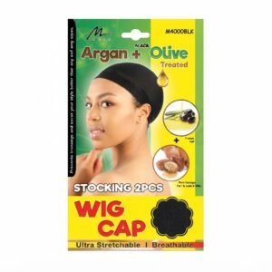 Murry Collection Argan Wig Cap in Black, 2-piece pack for comfort