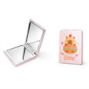 Adorable pocket size mirror with bear design for everyday use
