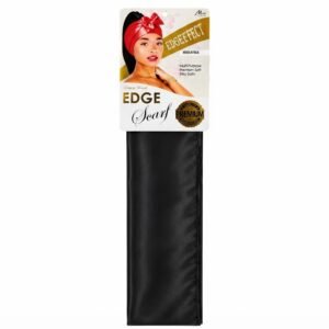 Murry Edge Scarf in black satin for elegant and stylish hair styling