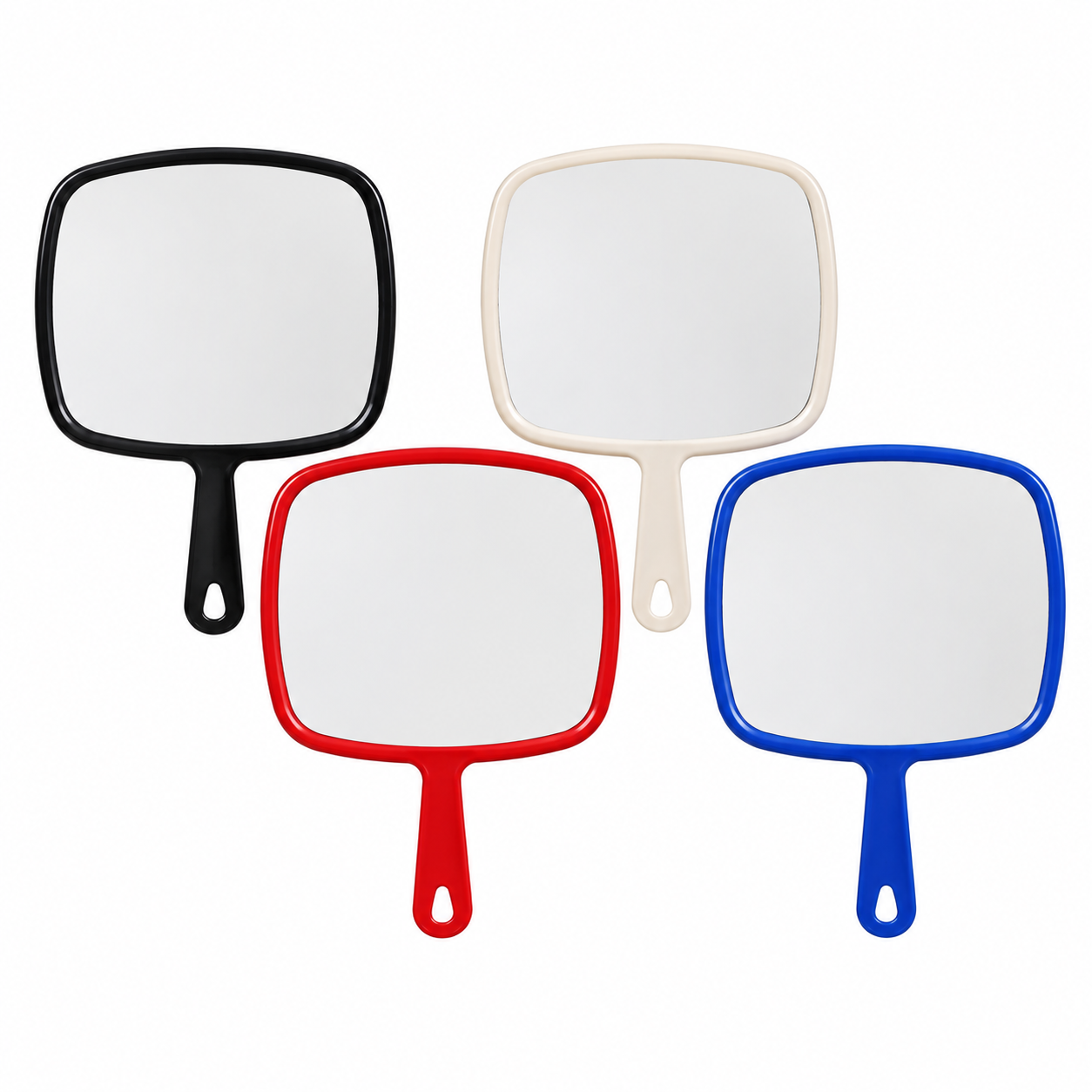 XL Hand Mirror 8-9 inch for makeup and touch-ups in assorted colors