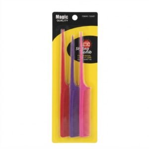 Magic Collection Plastiq Tail Comb Set 3pc in assorted colors