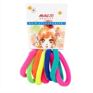 Magic Quality Neon Mix Color Large Hair Pony 10pc Set