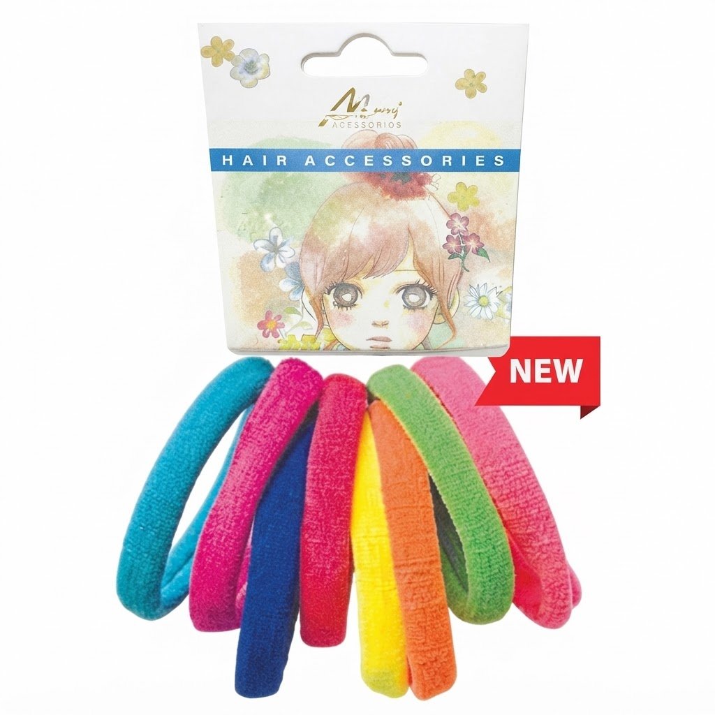 Assorted small hair pony set in vibrant colors from Murry Collection