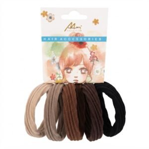 Murry Collection Hair Pony Brown Mix Colour 5pc Card with assorted hair ties