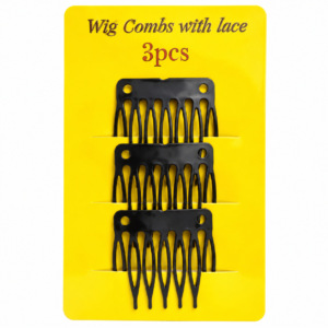 3-piece black wig clip set for secure hair styling