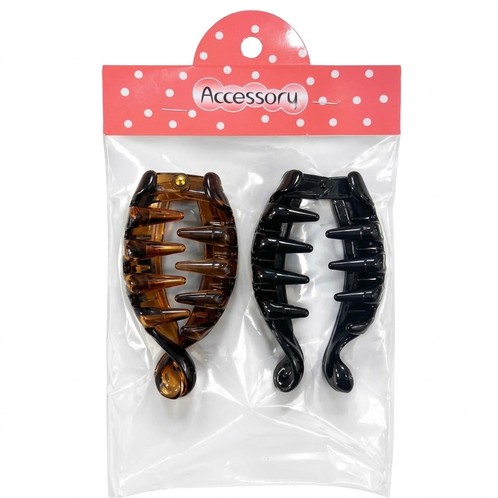 Murry Collection black and brown hair clips set of 2