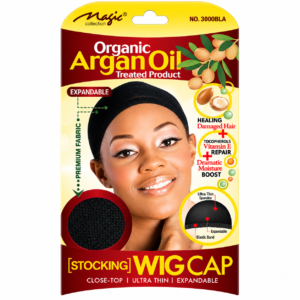 Organic Argan Oil Treated Stocking Wig Cap - Black (#3000BLA)