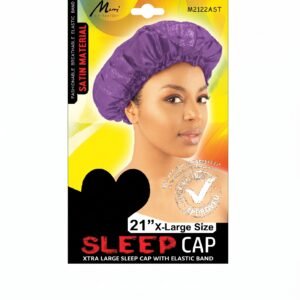 Flexible Satin Sleep Cap 21″ X-Large Size Black #M2122AST
