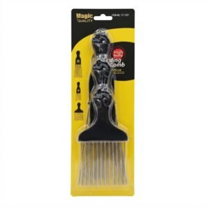 Magic Quality Afro Pick Comb - Black Fist Handle #TC7SET