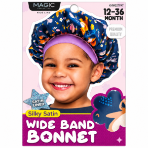 Satin Bonnet Kids Navy Multicolor Wide Band 12-36 Month #KHW02TPAT
