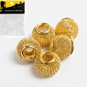 Gold Mesh Hair Rings & Beads Collection Premium #6061GOL