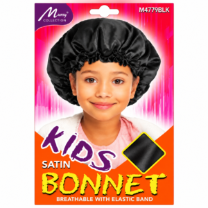 Kids Satin Bonnet Black Murry Collection #M4779B