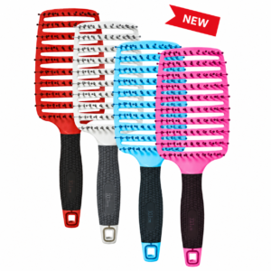 Curved Paddle Hair Bursh Mix Colours 1Pcs #2367
