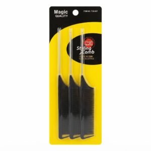Comb Pin Tail 3Pcs Black By Magic Quality #TC6BLK