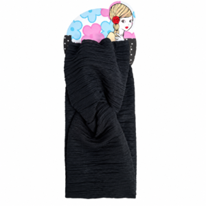 Stretchable Fabric Head Band in Black #HB35B